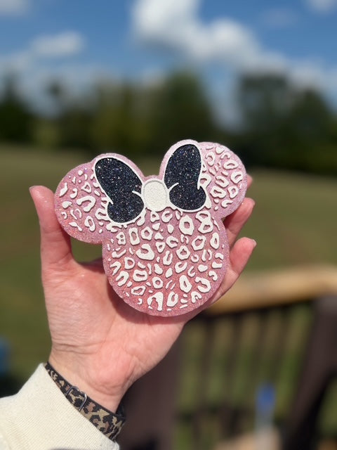 Leopard Bow Mouse Freshie